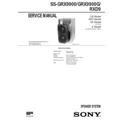 SONY SSGRX9900 - Service Manual Immediate Download