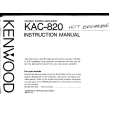 KENWOOD KAC820 Owner's Manual cover photo