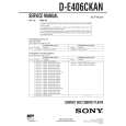SONY DE406 CKAN Service Manual cover photo