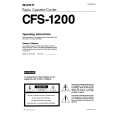 SONY CFS-1200 Owner's Manual cover photo