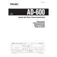 TEAC AD-600 Owner's Manual cover photo