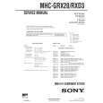 SONY MHCRXD3 Service Manual cover photo
