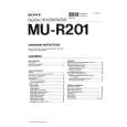 SONY MU-R201 Owner's Manual cover photo