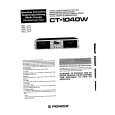 PIONEER CT-1040W Owner's Manual cover photo
