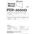 PIONEER PDP-505HD/KUC Service Manual cover photo