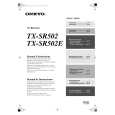 ONKYO TXSR502E Owner's Manual cover photo