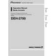 PIONEER DEH-2700 Owner's Manual cover photo