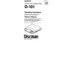 SONY D-101 Owner's Manual cover photo
