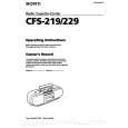 SONY CFS-229 Owner's Manual cover photo
