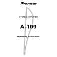 PIONEER A-109/MVXJ Owner's Manual cover photo