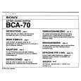 SONY BCA-70 Owner's Manual cover photo