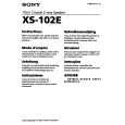 SONY XS-102E Owner's Manual cover photo