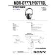 SONY MDR-D777LP Service Manual cover photo