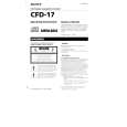 SONY CFD-17 Owner's Manual cover photo