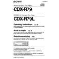 SONY CDX-R79 Owner's Manual cover photo