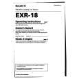 SONY EXR-18 Owner's Manual cover photo