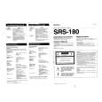 SONY SRS180 Owner's Manual cover photo