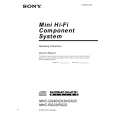 SONY MHC-RG22 Owner's Manual cover photo