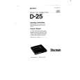 SONY D-25 Owner's Manual cover photo