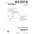 SONY MHCRXD7AV Service Manual cover photo