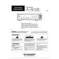 PIONEER A-502R Owner's Manual cover photo