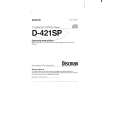 SONY D-421SP Owner's Manual cover photo