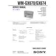 SONY WMGX670 Service Manual cover photo