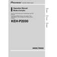 PIONEER KEH-P2030/XM/UC Owner's Manual cover photo
