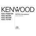 KENWOOD KDC-8070R Owner's Manual cover photo