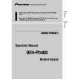 PIONEER DEH-P6400 Owner's Manual cover photo