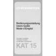 SENNHEISER KAT 15 Owner's Manual cover photo
