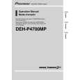 PIONEER DEH-P4700MP Owner's Manual cover photo
