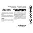 PIONEER GMX404 Owner's Manual cover photo