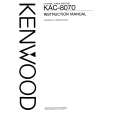 KENWOOD KAC8070 Owner's Manual cover photo