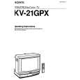 SONY KV-21GPX Owner's Manual cover photo