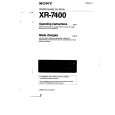 SONY XR-7400 Owner's Manual cover photo