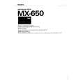 SONY MX-650 Owner's Manual cover photo