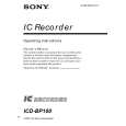 SONY ICD-BP100 Owner's Manual cover photo