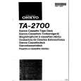 ONKYO TA-2700 Owner's Manual cover photo