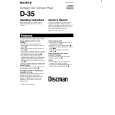 SONY D-35 Owner's Manual cover photo