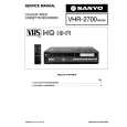SANYO VHR2700 Service Manual cover photo