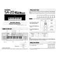 CASIO SA20 Owner's Manual cover photo