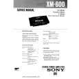 SONY XM-600 Owner's Manual cover photo