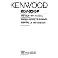 KENWOOD KDV-S240P Owner's Manual cover photo