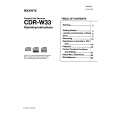 SONY CDR-W33 Owner's Manual cover photo