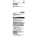 SONY D-321 Owner's Manual cover photo