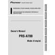 PIONEER PRS-A700 Owner's Manual cover photo