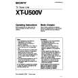 SONY XT-U500V Owner's Manual cover photo