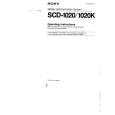 SONY SCD1020 Owner's Manual cover photo