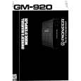 PIONEER GM-920 Owner's Manual cover photo